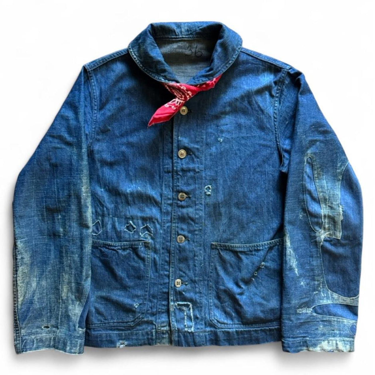 1940s US Navy Denim Shawl Collar Jacket
