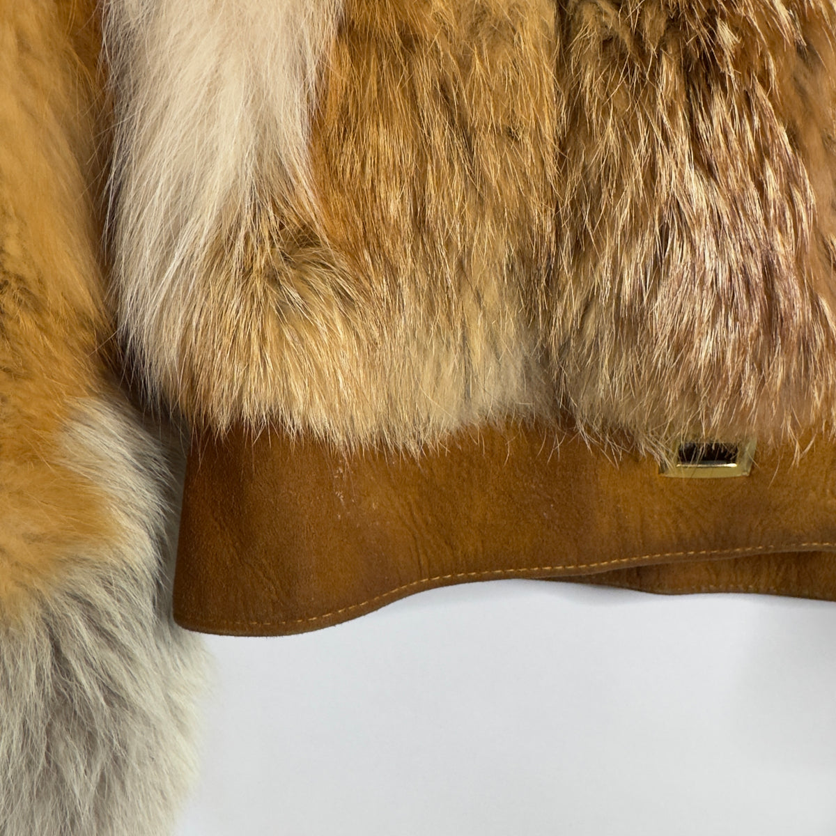 70s Red Fox Fur Bomber Jacket