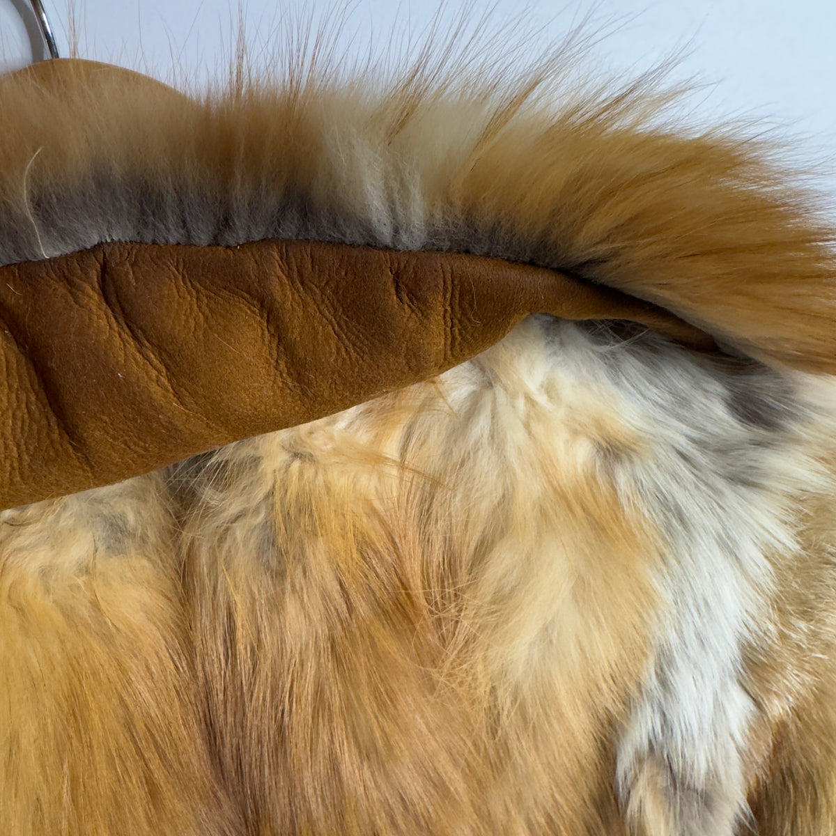 70s Red Fox Fur Bomber Jacket