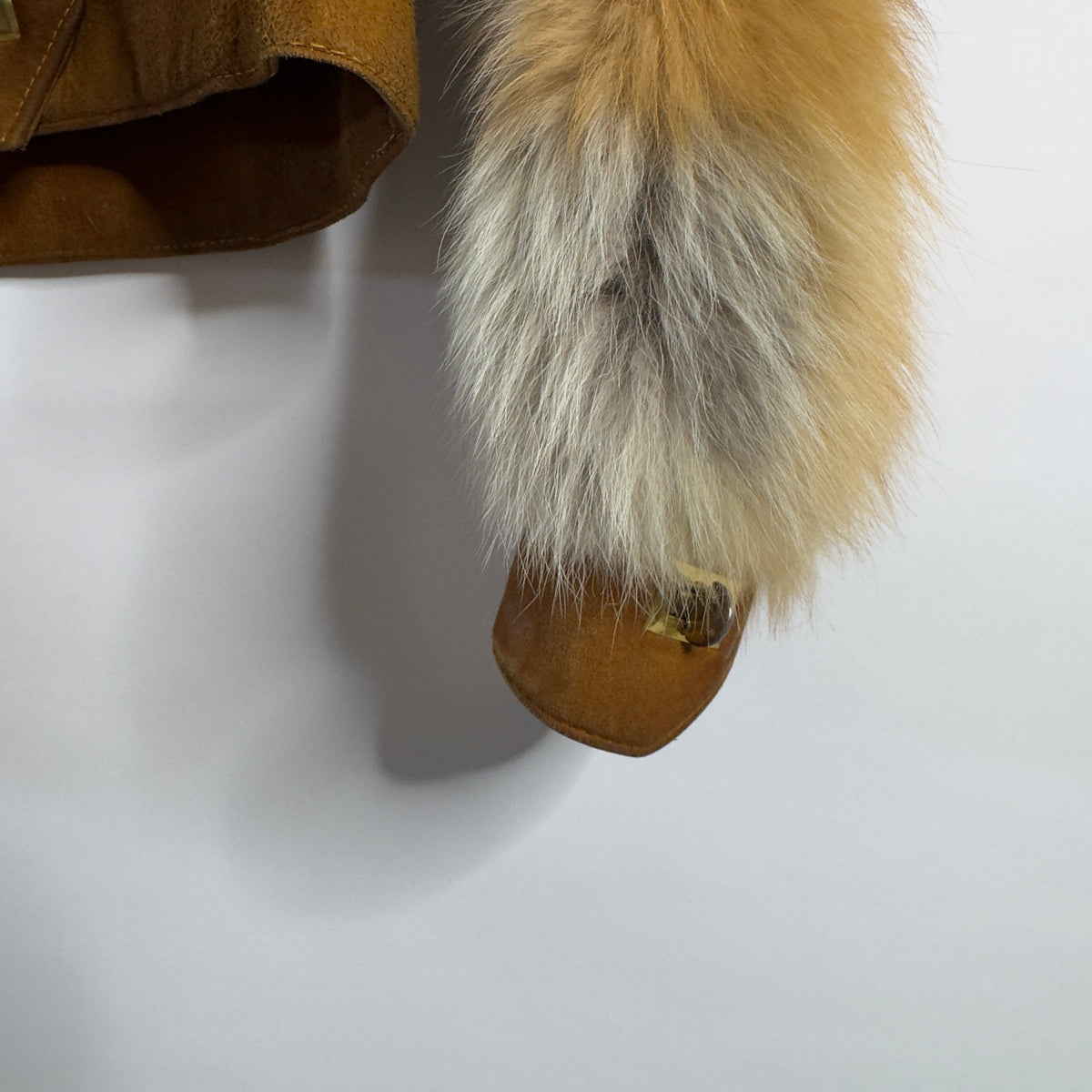 70s Red Fox Fur Bomber Jacket