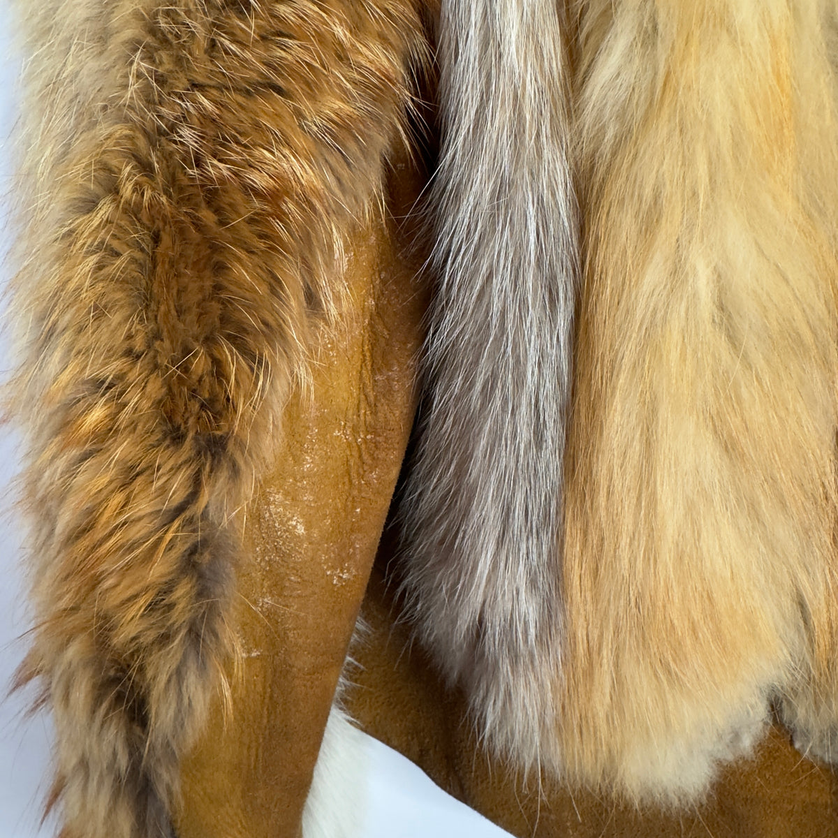 70s Red Fox Fur Bomber Jacket