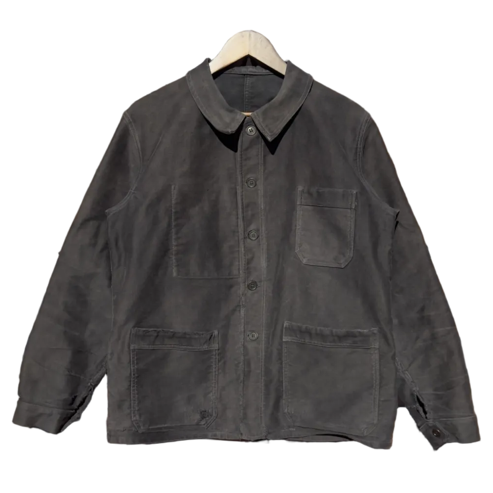 1950s ESKA French Moleskine Black Work Jacket